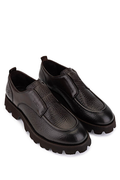 Tamer Tanca Men's Genuine Leather Brown Casual Shoes