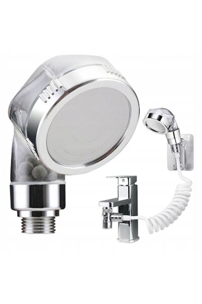 verk group Set coloana de dus Verk Group, universala, 2 functii, crom, 10.5x6.5cm, furtun 130cm