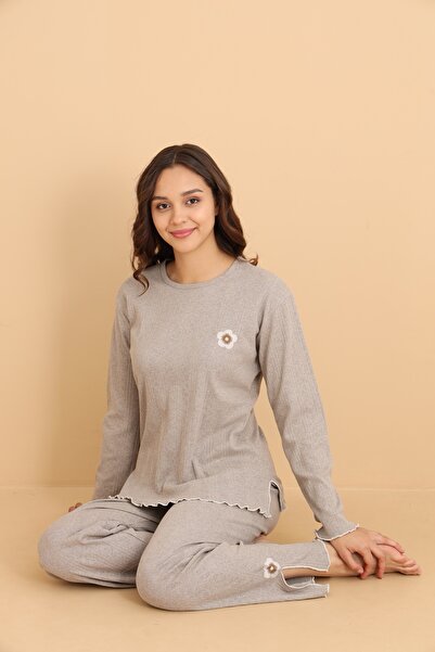 Wordex Mr-8602 Pointel Fabric Сезонни дамски пижами с флорални мотиви