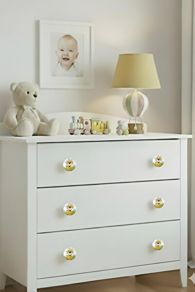 MegaVitrin Porcelain Dog Patterned Children's Room Furniture Handle Ceramic Drawer Cabinet Knob (50 mm Large Size)