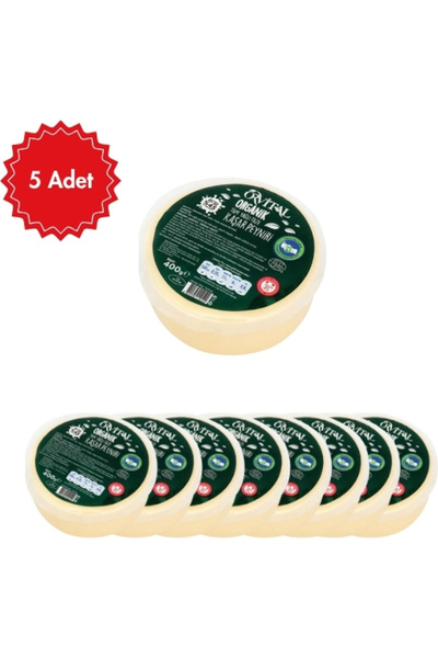 Orvital Organik Tam Yağlı Taze Kaşar Peyniri x 5 Adet| 400 G | Doğal & Lezzet...