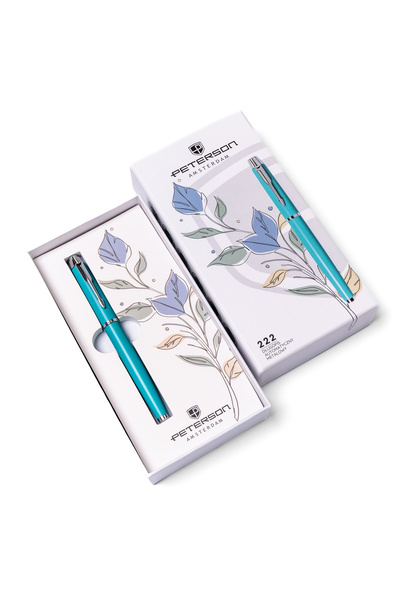 Other PTN 222-GB-8525 Turquoise-Silver Ballpoint Pen in Box