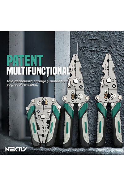 NEXTLY Foldable Multi-Purpose Pliers | Ergonomic, Durable Steel, 20.5x6cm, Green