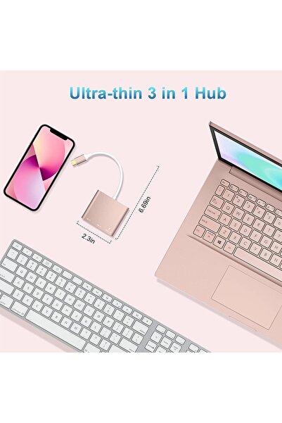 Generic Disenkelubo USB-C to HDMI 4K Multiport AV Adapter for MacBook/iPad with USB 3.0 & Charging Port