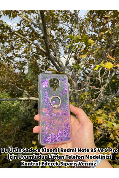 GtTech Xiaomi Redmi Note 9 Pro/Note 9S Uyumlu Sulu Simli Yüzüklü Standlı Parl...