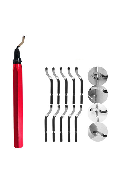 Choice RB1000 Handle Burr Deburring Remover Cutting Tool With 10Pcs Rotary Deburr Blade Professional Deb...