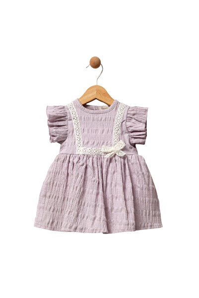 Bib Baby Bip Baby Kız Bebek Elbise Dantel İşlemeli Lila