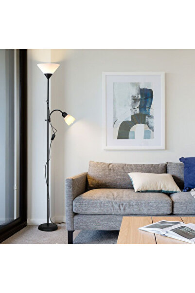 Sumkyle LED Floor Lamp with Double Lights, Vertical Ground Lamp With Adjustab...