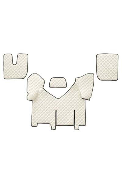 DELUXETUNING Set covorașe camion, piele pentru Iveco Stralis 2012-2019 HI-WAY Automat cu frigider, crem