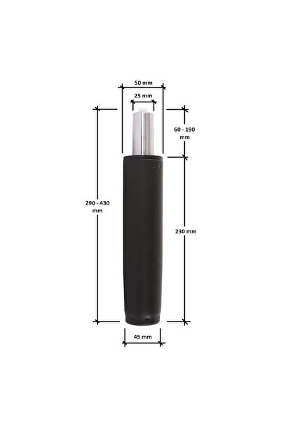 QMOBILI Gas piston cylinder for office chairs Class 3 GC3-B-230-C140, Black, 14 cm extension