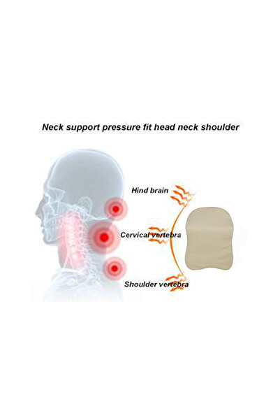 3XR Memory Foam Car & Travel Neck Pillow 3808 Ergonomic Three-Point Cervical Support Cushion beige