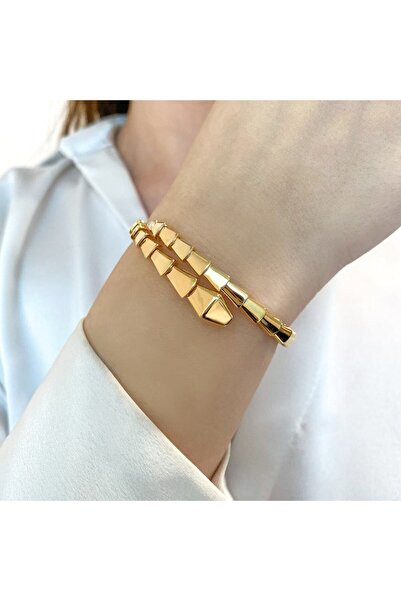 Bijuteria SORELLY Brățară șarpe din argint placată cu aur de 18k