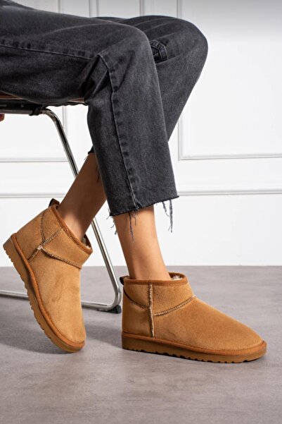 Neon Shoes Kadın Mini Süet Içi Tüylü Yüksek İnce Taban Kışlık Bot & Bootie