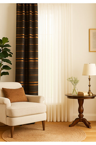 Becenhouse Single Panel Velvet Blackout Background Curtain Lightproof Navy Blue Gold (No Pleats)