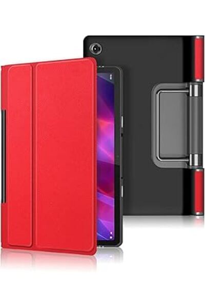Kepuch Caster Case for Lenovo Yoga Tab 11" YT-J706F - Ultra-thin PU Leather Hard Cover - Red