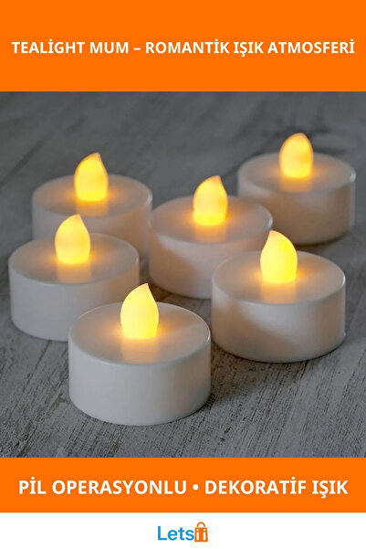 Letsii Pilli LED Tealight Mum 3.5 cm Dekoratif Aydınlatma