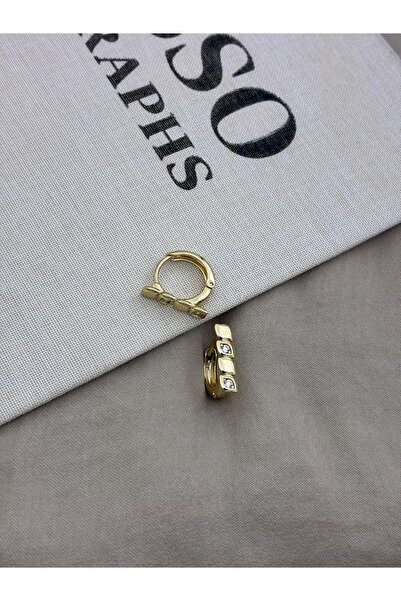 Hedef Bijuteri Xuping Gold Renk Halka Üzeri Zirkon Taşlı Damla Model Küpe