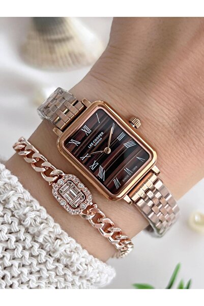 Lee Cooper Women's Wristwatch with Steel Strap 3 Atm Water Resistant Vs.Blkt.0650