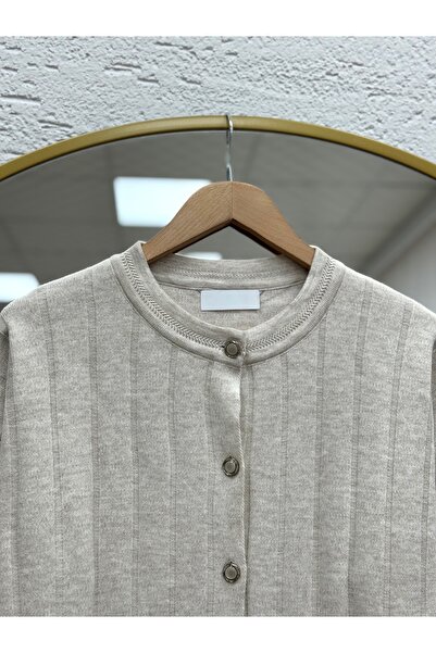 BENAHOLL Πλεκτό πουλόβερ με κουμπιά Bemina-KR5004 Stone