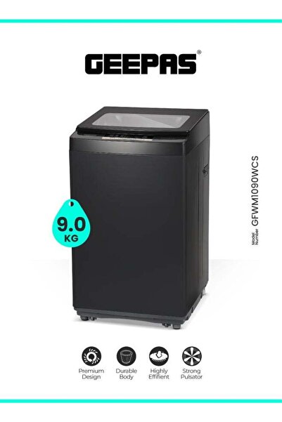 Geepas 9 Kg Fully Automatic Top Load Washing Machine GFWM1090SCXNV (Grey)