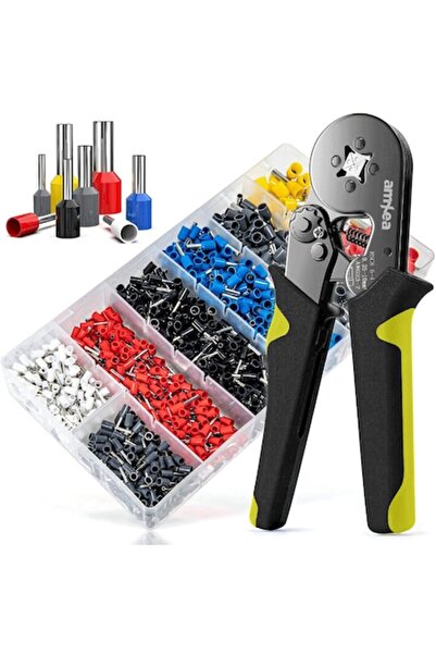 amXea HSC8 6-4A Crimping Pliers Set, 4-jaw, 0.25–10 mm², 1200 Terminals, Black/Yellow