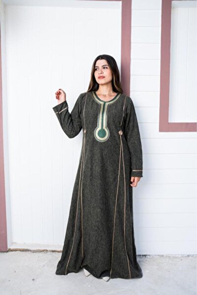 AFandina Wool jalabiya with fine details and complete elegance A-193