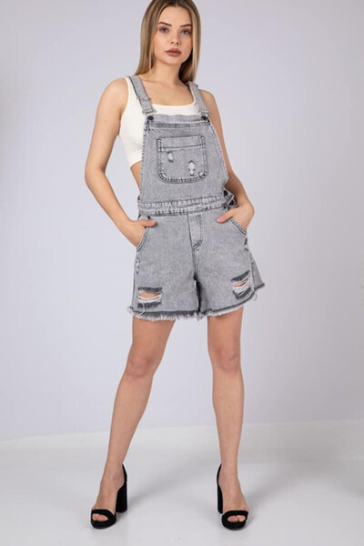 FashionForYou Amos boyfriend denim jumpsuit in grey, 34