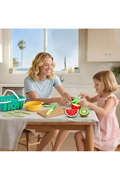 Generic 17 PCS Cutting Play Food Toys For Kids, Pretend Play Kitchen Accessories, Fake Fruits/Vegetables Set