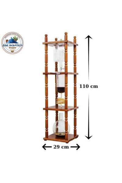 Blue Mountain Coffee Glass Cold Beverage Maker - 3 Liter, Wooden Brown