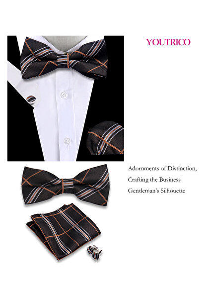 Youtrico طقم من 3 قطع من ربطات العنق والمنديل وأزرار الأكمام (صناعة يدوية) مناسب للحفلات والمناسبات والاحتفالات للرجال/النساء
