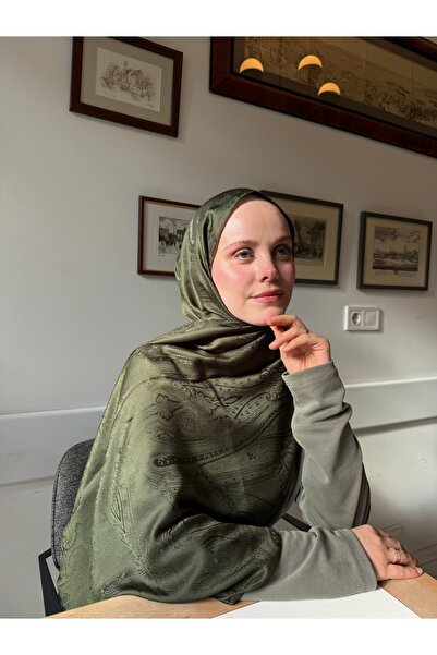 CUOCA LOUNGE Desenli Haki Jakar Şal