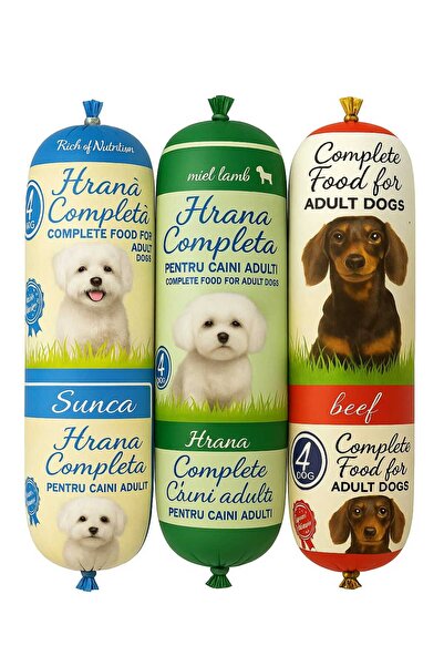 4dog Salam pentru caini cu miel 3X900g