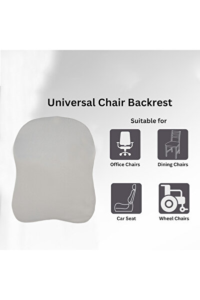 3XR Memory Foam Car & Travel Neck Pillow 3808 Ergonomic Three-Point Cervical Support Cushion gray