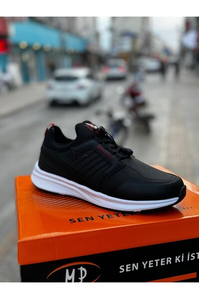 M.P. Günlük Rahat Bağcıklı Yürüyüş Ayakkabısı Sneaker Siyah