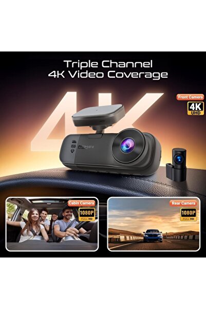 Promate Rovex-H3 4K Triple Channel Dash Cam