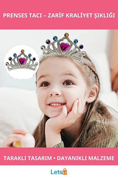 Letsii تاج الأميرة ذو الأسنان الفضية بتصميم أنيق وعصري