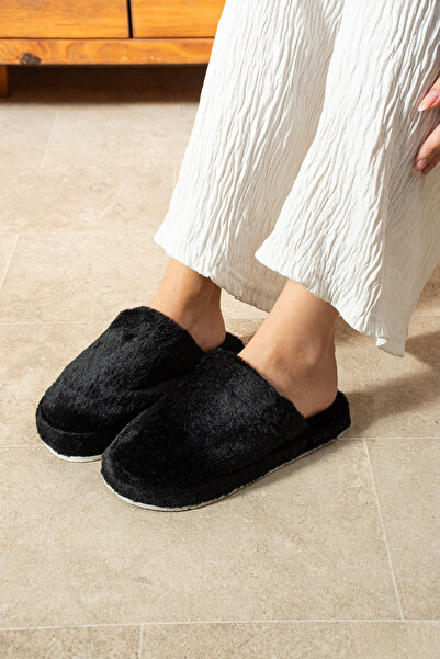 SWORD Жіночі тапочки з кролячою шерстю, з м'якою підошвою, закриті домашні тапочки