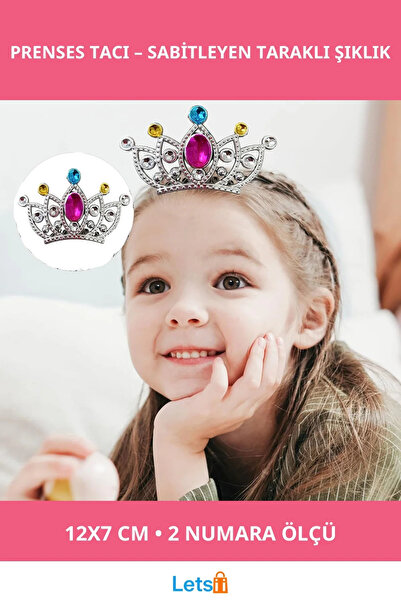 Letsii تاج الأميرة ذو الأسنان المتعددة باللون الفضي رقم 2