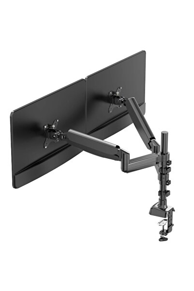 amXea M18 Dual Monitor Desk Mount (Black) for 13"–30" monitors up to 9kg, gas-spring adjustable ar