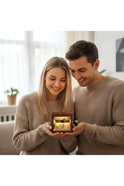 EJOYA Bi kutu hatıra Kişiye Özel Fotoğraflı Fotobox Işıklı Döner Albüm 116198