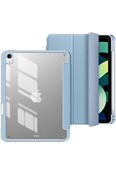 Generic غطاء ذكي لجهاز iPad Air 4/5 وiPad Air الجديد مقاس 11 بوصة (M2/M3) — ظهر شفاف، وحامل قلم مدمج