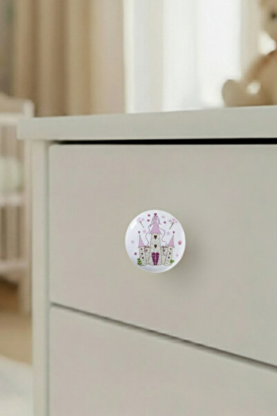 MegaVitrin Porcelain Princess Castle Children's Room Furniture Handle Ceramic Drawer Cabinet Knob (50 mm Large Size)