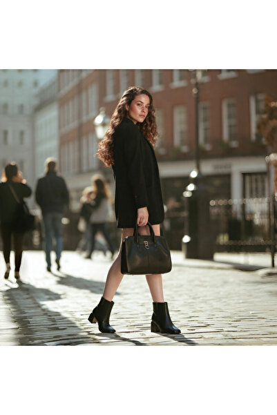 OEM Fur-lined winter ankle boots for women, with thick heels, X21-726