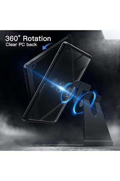 JETech حافظة دوارة 360 درجة لجهاز iPad 9/8/7 (10.2 بوصة، 2021/2020/2019) مع حامل قلم رصاص - أسود