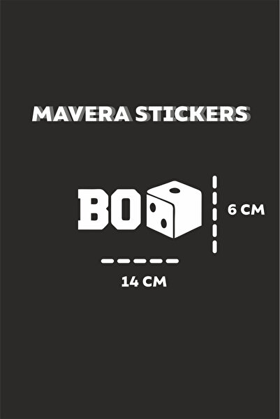 Mavera Stickers Bozar Sticker Beyaz Etiket Araba-Kask-Motor İçin (1 Adet)
