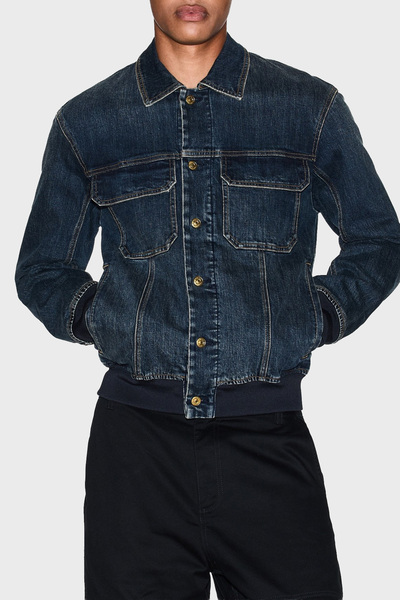 Armani Exchange Cotton Regular Fit Classic Collar Denim Jacket Men's Denim Jacket Xm001955 Af15833 Mb001