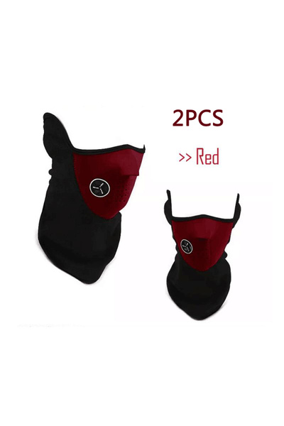 Choice3 قناع وجه حراري جديد للدراجات النارية من صوف الفليس ، قطعتان، أحمر، مق...