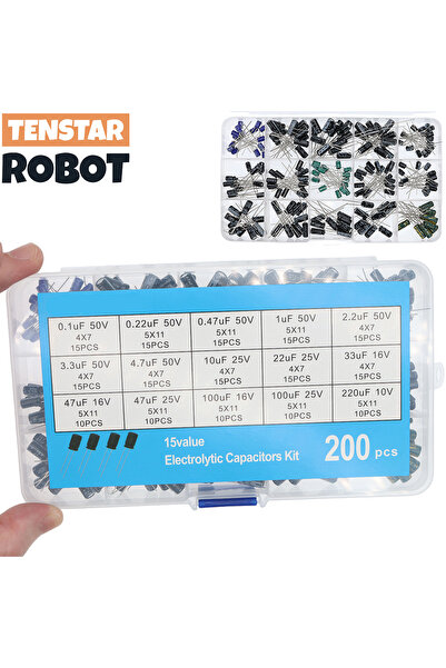 Choice 200 قطعة مجموعة المكثفات الشعاعية 15 قيم 10 فولت 16 فولت 25 فولت 50 فو...