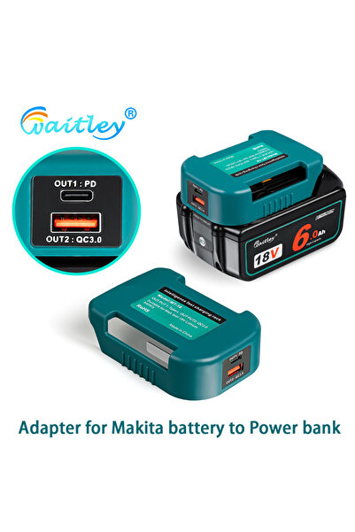 Choice محول مع واجهة إخراج مزدوجة لبطارية ماكيتا 18 فولت 14 فولت BL1860 يمكن تحويلها إلى باور بانك سريع...