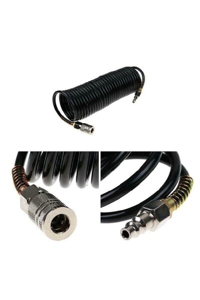 Choice US Plug PE Durable Pneumatic Adapter Quick Coupler Inflating Coil Air Hose Compressor Air Pressu...
